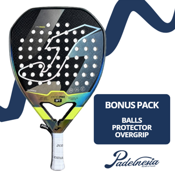 Joma Hyper Pro Soft Black Grey Green 12K Carbon - Padel Racket