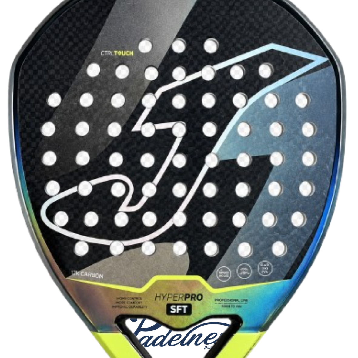 Joma Hyper Pro Soft Black Grey Green 12K Carbon - Padel Racket