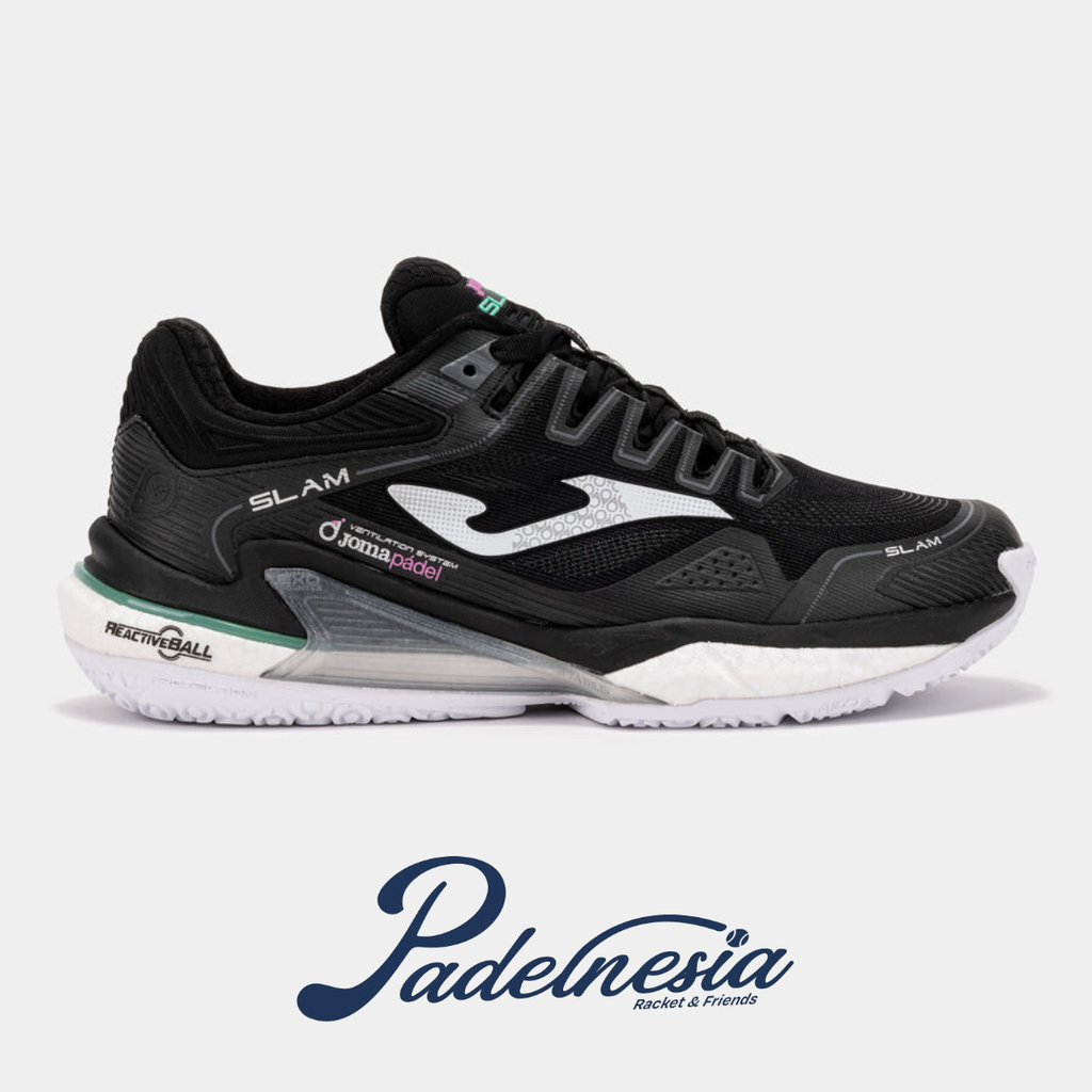 Joma Padel Shoes Slam Lady Black - Sepatu Padel