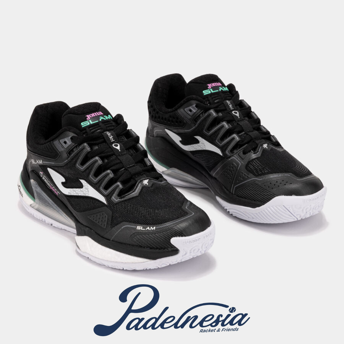 Joma Padel Shoes Slam Lady Black - Sepatu Padel