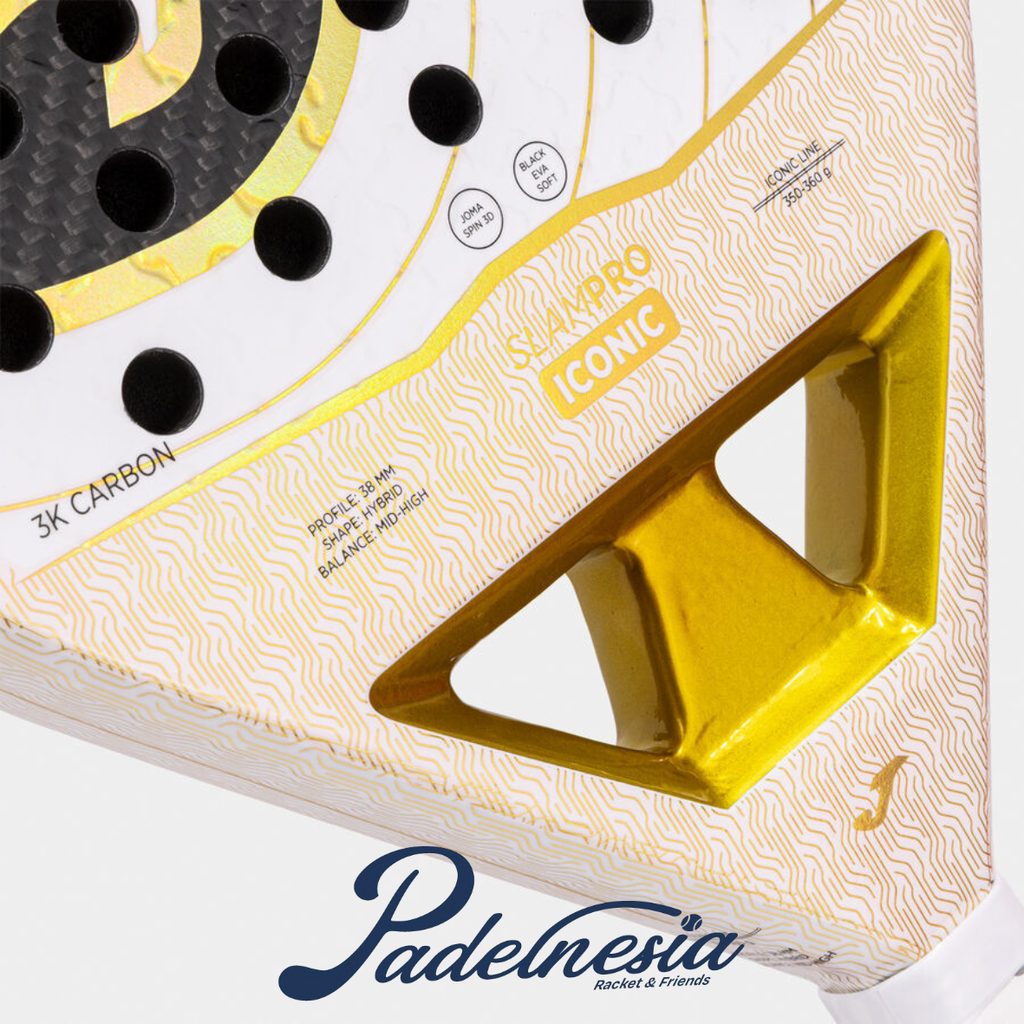 Joma Slam Pro Iconic White Gold 2026 - Raket Padel