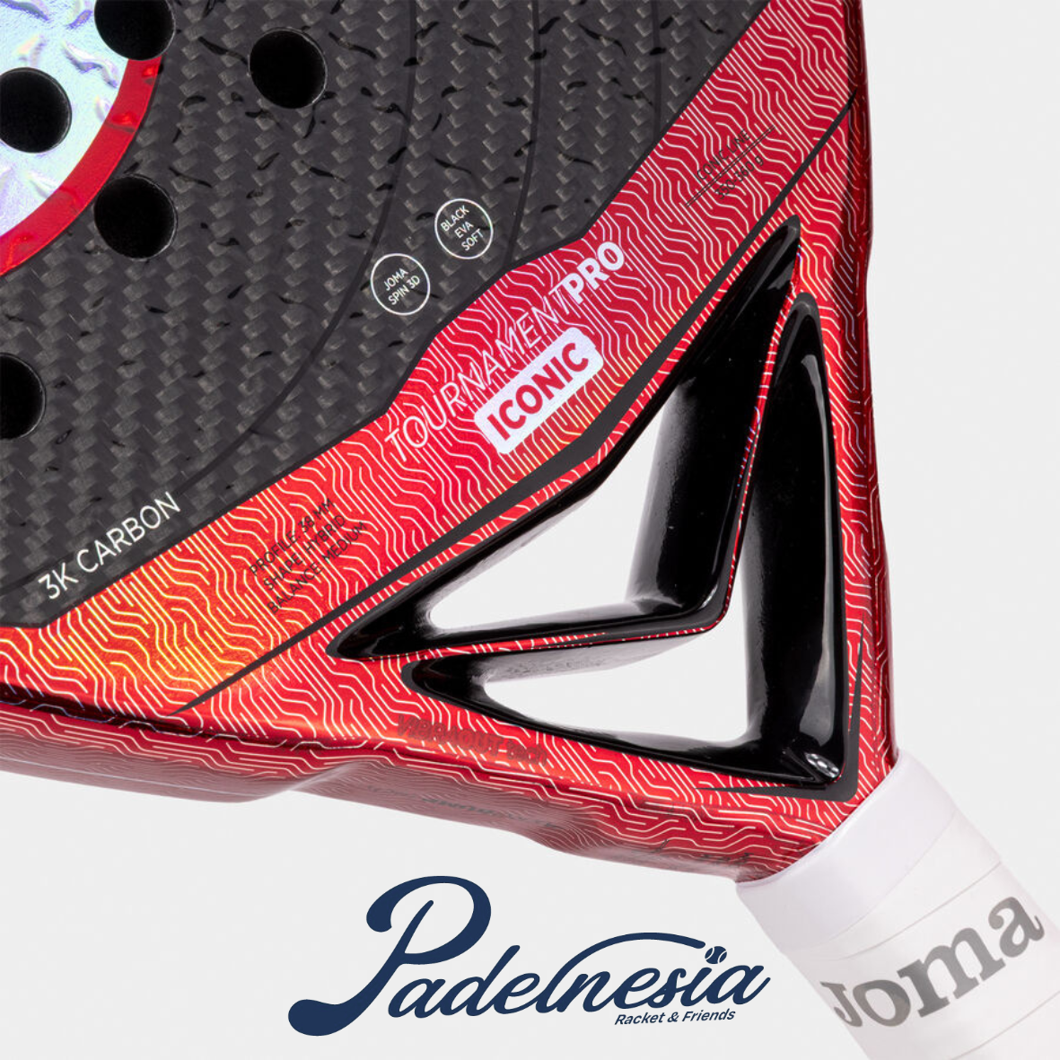 Joma Tournament Pro Iconic Black Red 2026 - Padel Racket