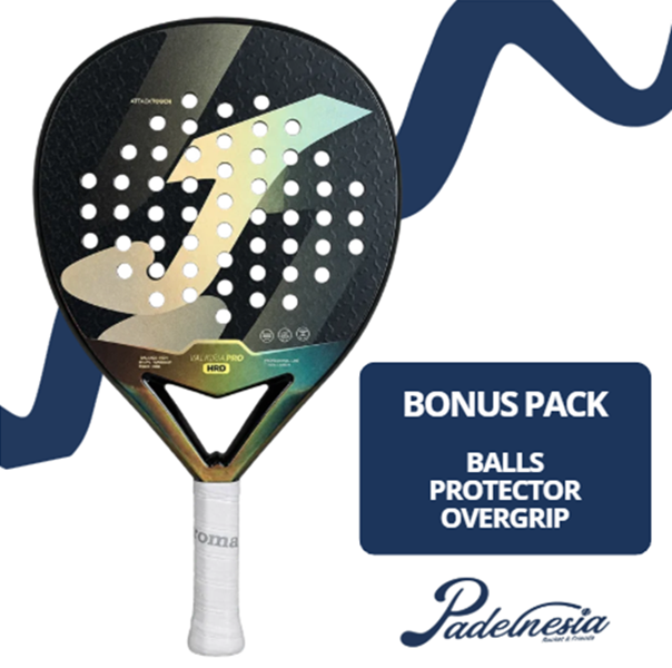 Joma Valkiria Pro HRD Black Light Grey 12K Carbon - Padel Racket