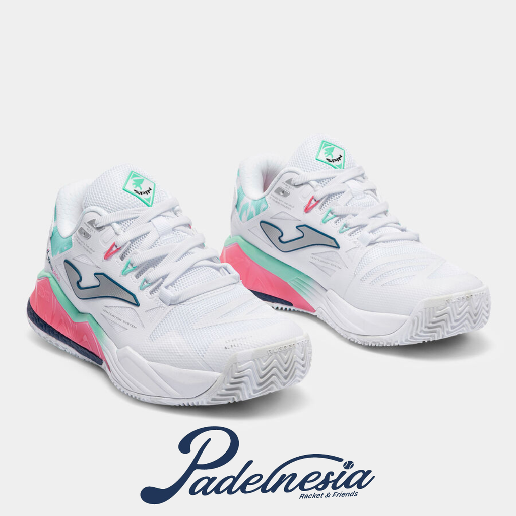 Joma Padel Shoes Spin Lady White Pink - Sepatu Padel
