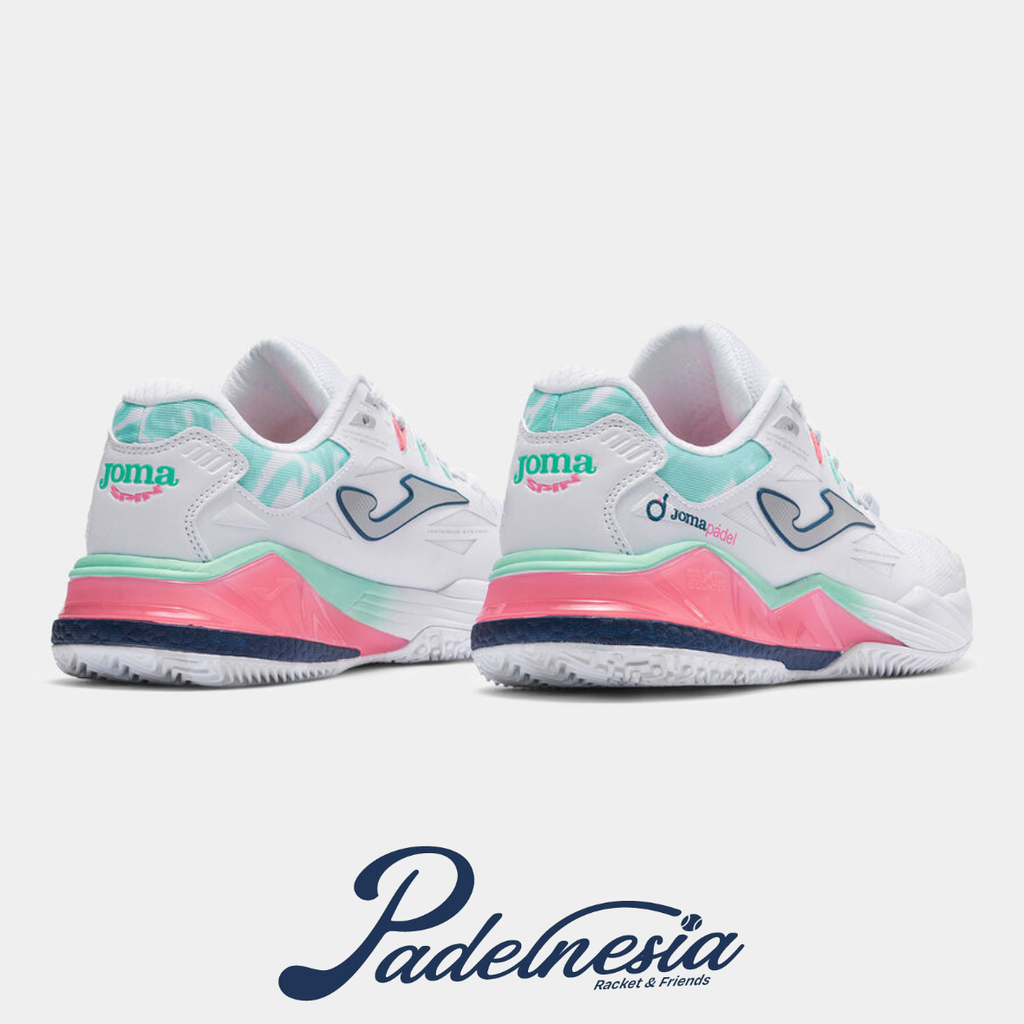 Joma Padel Shoes Spin Lady White Pink - Sepatu Padel