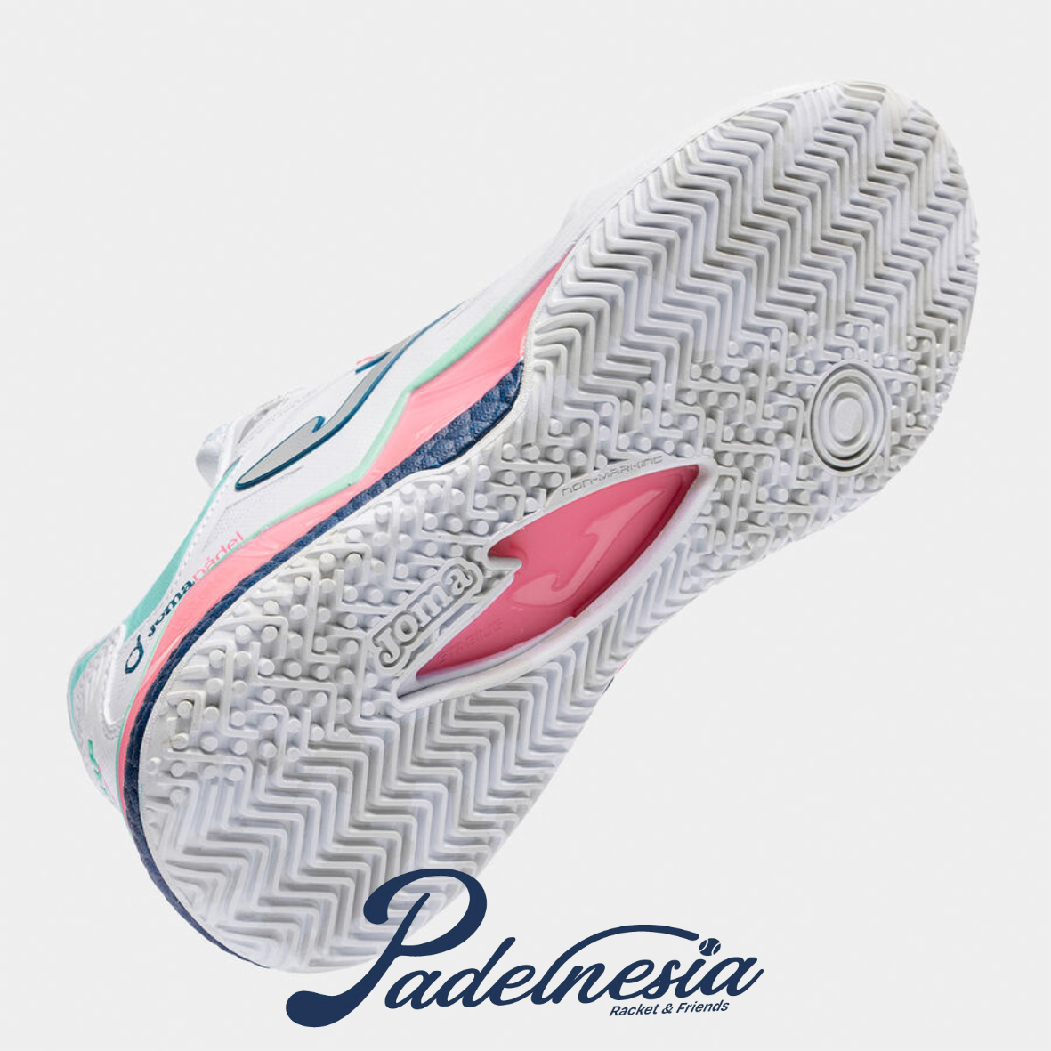 Joma Padel Shoes Spin Lady White Pink - Sepatu Padel