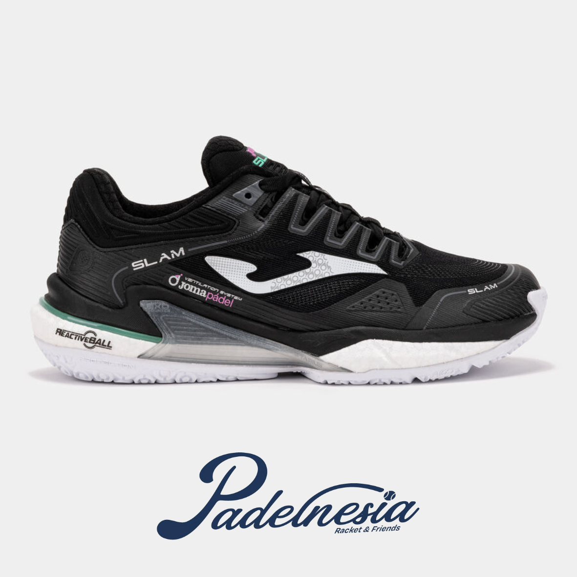 Joma Padel Shoes Slam Lady Black - Sepatu Padel