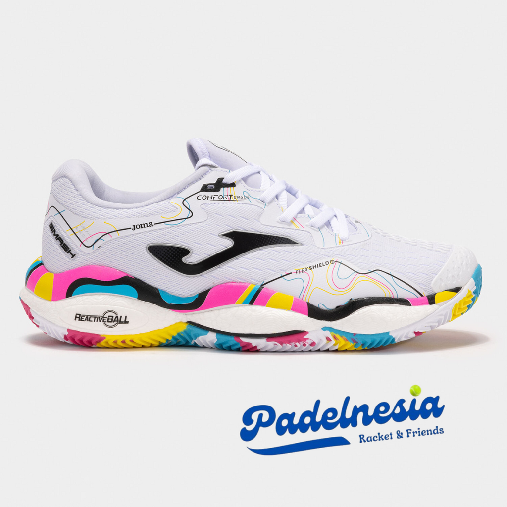 Joma Padel Shoes Smash Men White Multicolor - Sepatu Padel