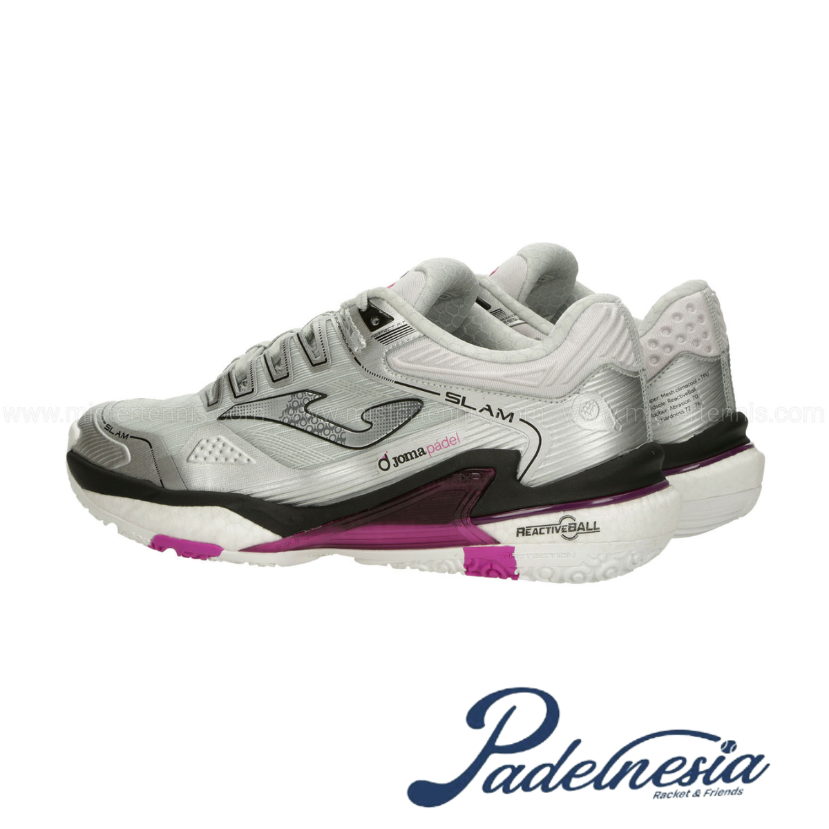 Joma Padel Shoes Slam Lady Gray/Beige - Sepatu Padel