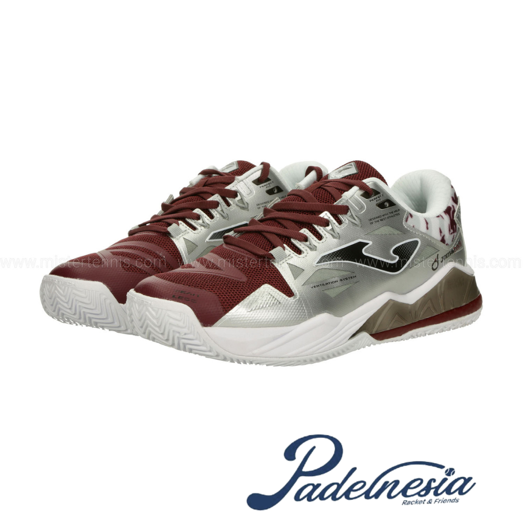 Joma Padel Shoes Spin Men Maroon/White - Sepatu Padel