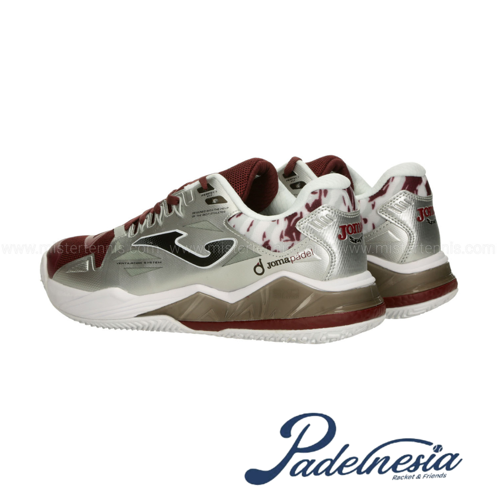 Joma Padel Shoes Spin Men Maroon/White - Sepatu Padel