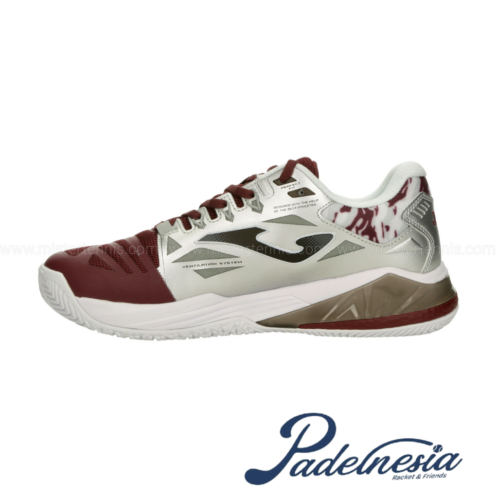 Joma Padel Shoes Spin Men Maroon/White - Sepatu Padel