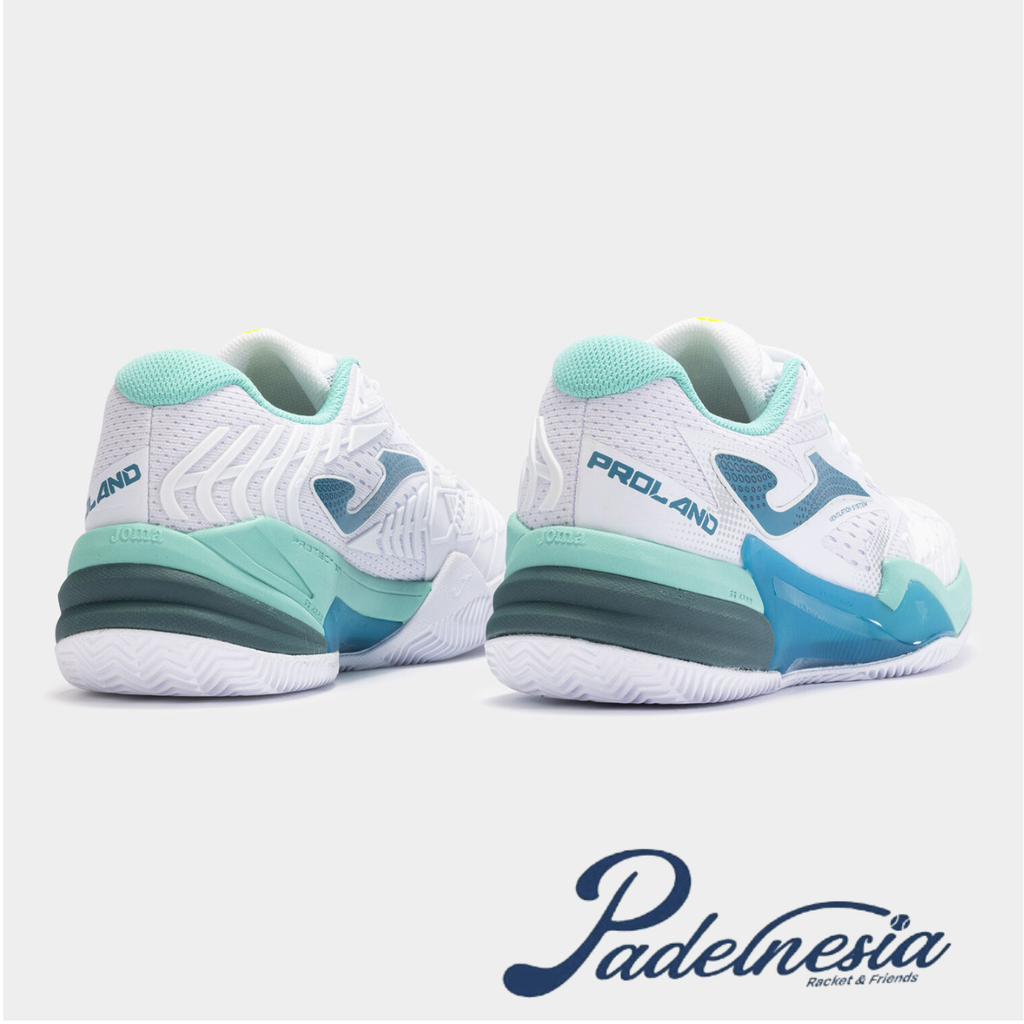 Joma Padel Shoes Roland Lady White Turquoise - Sepatu Padel