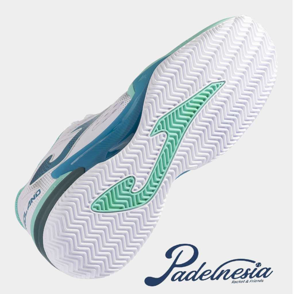 Joma Padel Shoes Roland Lady White Turquoise - Sepatu Padel