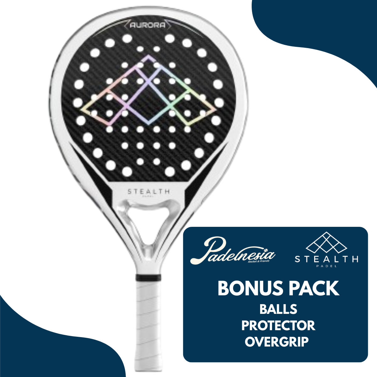 Raket Padel STEALTH PADEL AURORA 3K Xtreme Carbon - Raket Padel Premium