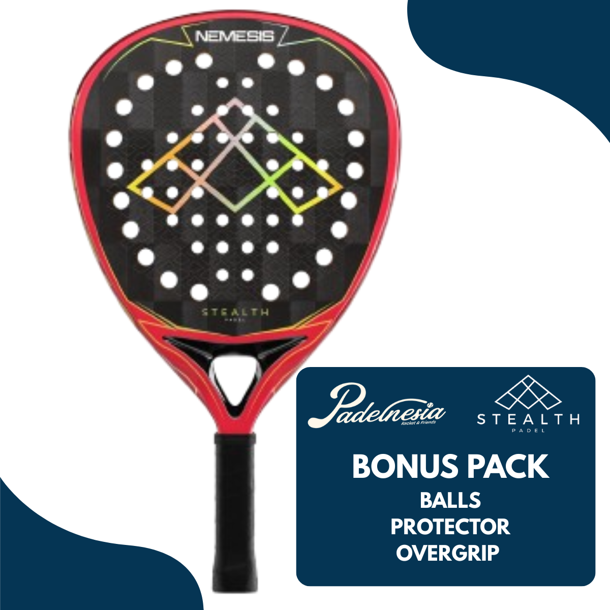 Raket Padel STEALTH PADEL NEMESIS 24K Xtreme Carbon - Raket Padel Premium